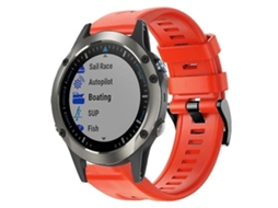 Pulseira De Relógio Lurelia Para Garmin Quatix 5 Sapphire Silicone Vermelho