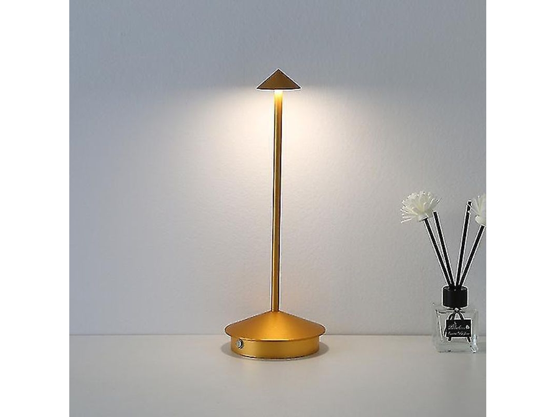 Lâmpada De Mesa Sem Fio Recarregável 2500mah Com 3 Níveis De Brilho E Iluminação 360 Graus Led 3000-6500k Ra90 Para Sala De Estar E Quartos Ouro