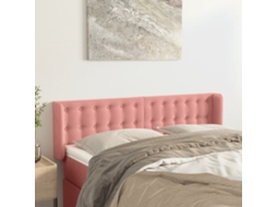 Cabeceira De Camapainel De Cabeceira C/ Abas Veludo 147x16x78/88 Cm Rosa Lovely Home