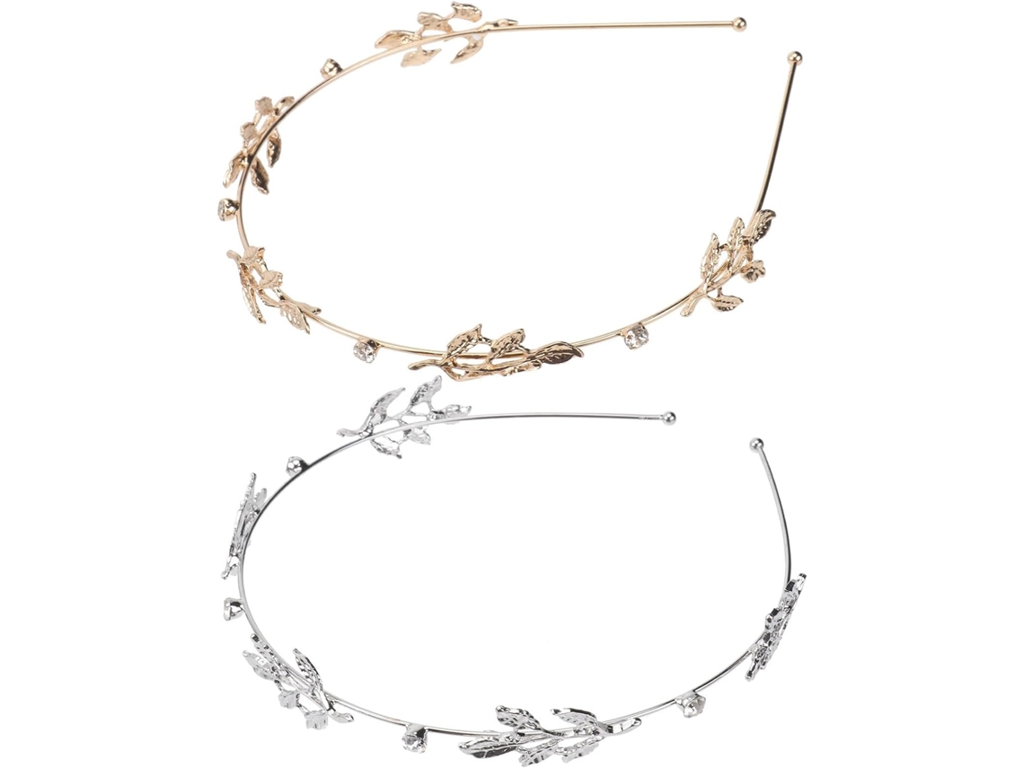 Tiara De Liga Metálica Com Folhas, Conjunto Com 2 Unidades Para Meninas