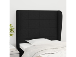 Cabeceira De Cama | Painel De Cama C/ Abas Tecido 83x23x118/128 Cm Preto