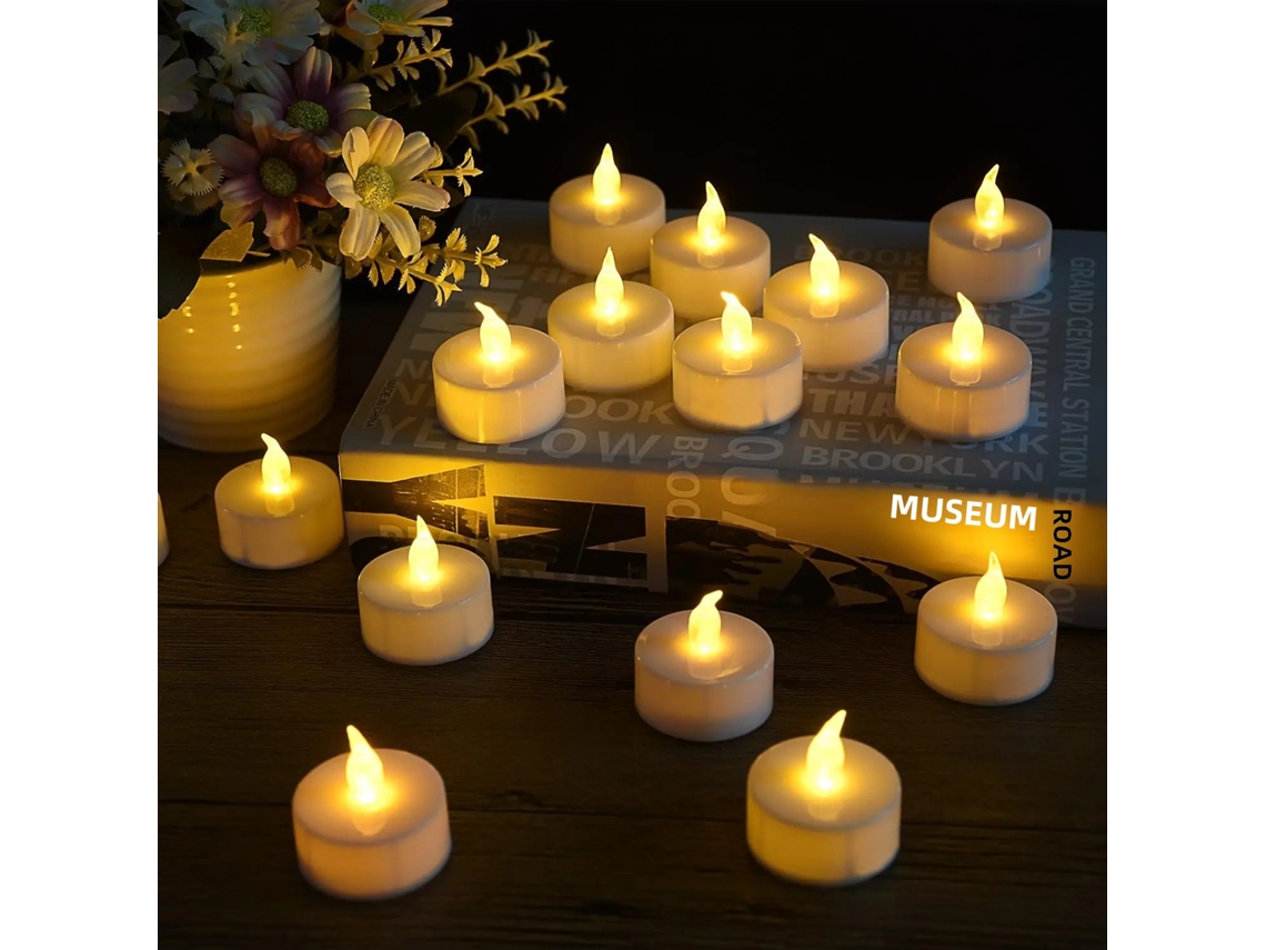 (72 Unidades) Velas De Desejos Criativas Sem Chama Com Led - Luz Led Branca Quente - Decorações De Halloween E Natal
