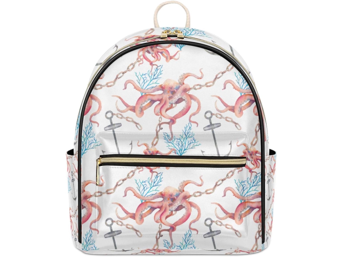 Mochila Tropicallife Ocean Anchor em Couro para Mulheres e Meninas Estampas Pe Impermeável S/MARCA