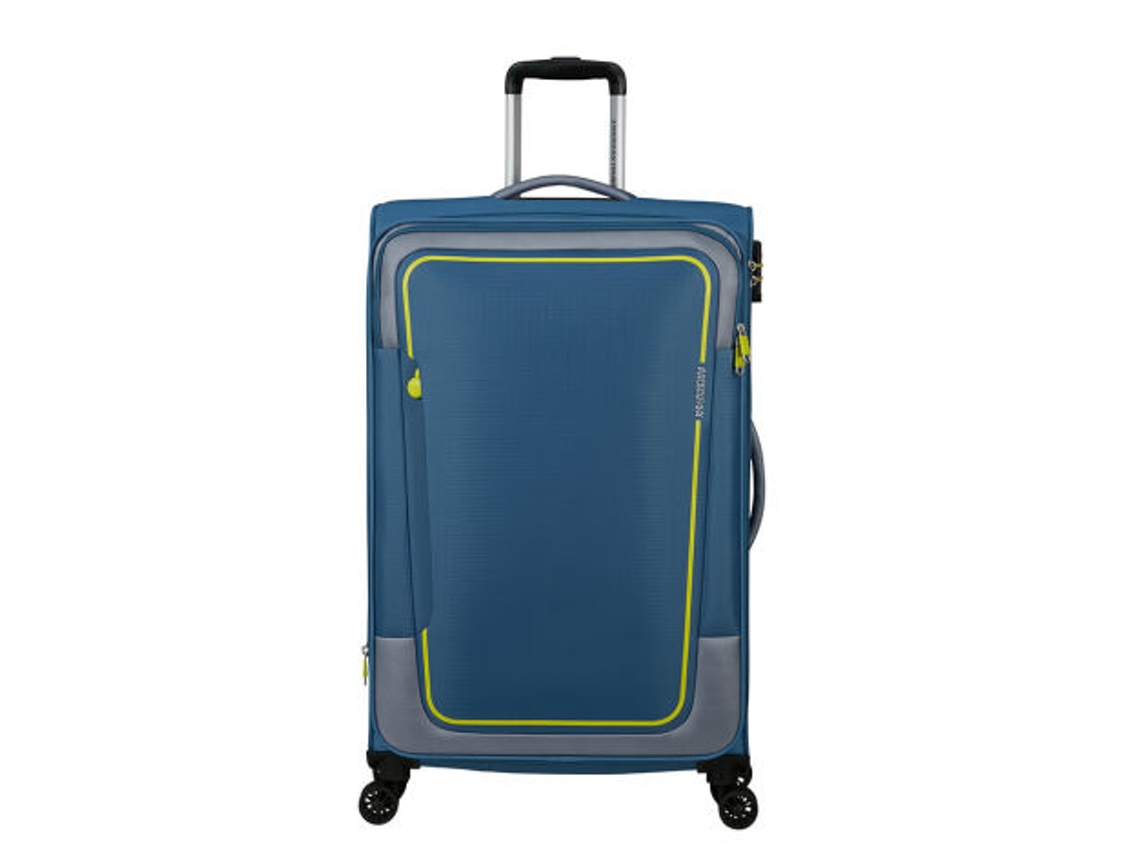 Mala de Viagem Grande Pulsonic 81Cm com 4 Rodas Expansível Azul Coroa 113L AMERICAN TOURISTER