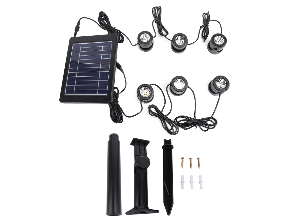 Luzes Subaquáticas Solar 6 em 1 Led Ip68 Branco Quente Jardim Aquário S/MARCA