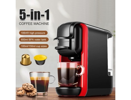 Máquinas de Café em Cápsula 19 Bar 5 em 1 Máquina de Café em Cápsula de Café Expresso para Nespresso Original/Dolce Gustopods-Novo QINGQUE