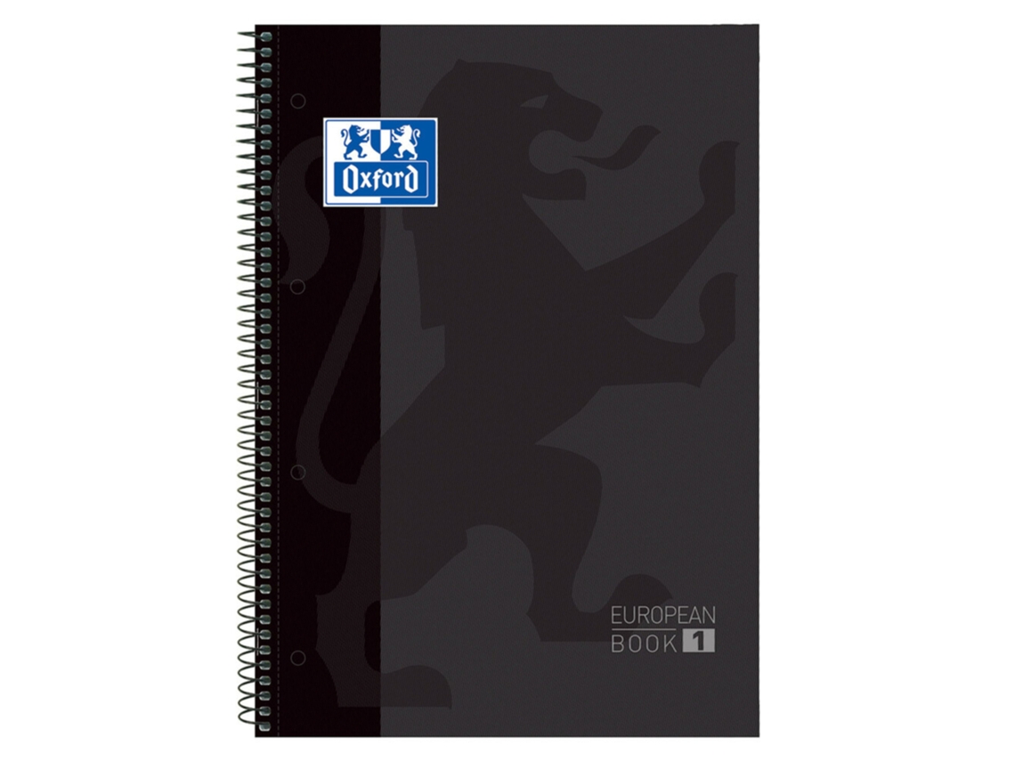 Caderno Espiral A4 OXFORD Pautado Preto