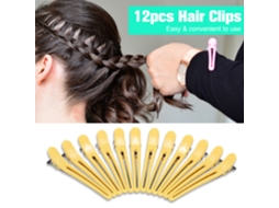 12pcs Grampos De Cabelo Plásticos Para Secionamento E Estilo Salão Clips De Cabelo Duckbill