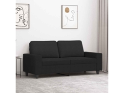 Vidaxl Sofá De 2 Lugares Tecido 140 Cm Preto