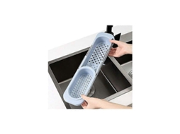 Canasta de Escurrido para Fregadero Ajustable, Estante Telescópico com Porta Esponjas e Sabão, Organizador de Cozinha Sem Furar