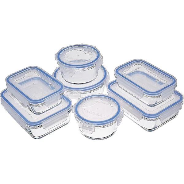 Conjunto De 14 Recipientes Herméticos Para Armazenamento De Alimentos Ha, Tampas De Plástico Sem Bpa E Com Trava, 7 + 7, Livre
