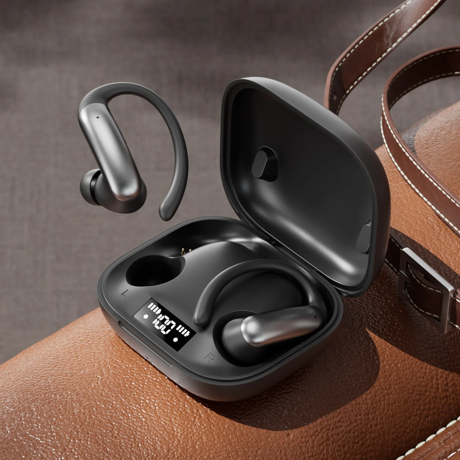 Fones De Ouvido Bluetooth 6.0 (pretos), Com Gancho De Orelha E Som Surround De 360°
