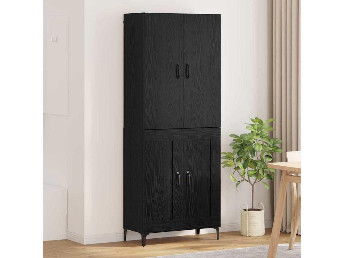Vidaxl Buffê Carvalho Preto 69,5 X 34 X 180 Cm Derivados De Madeira