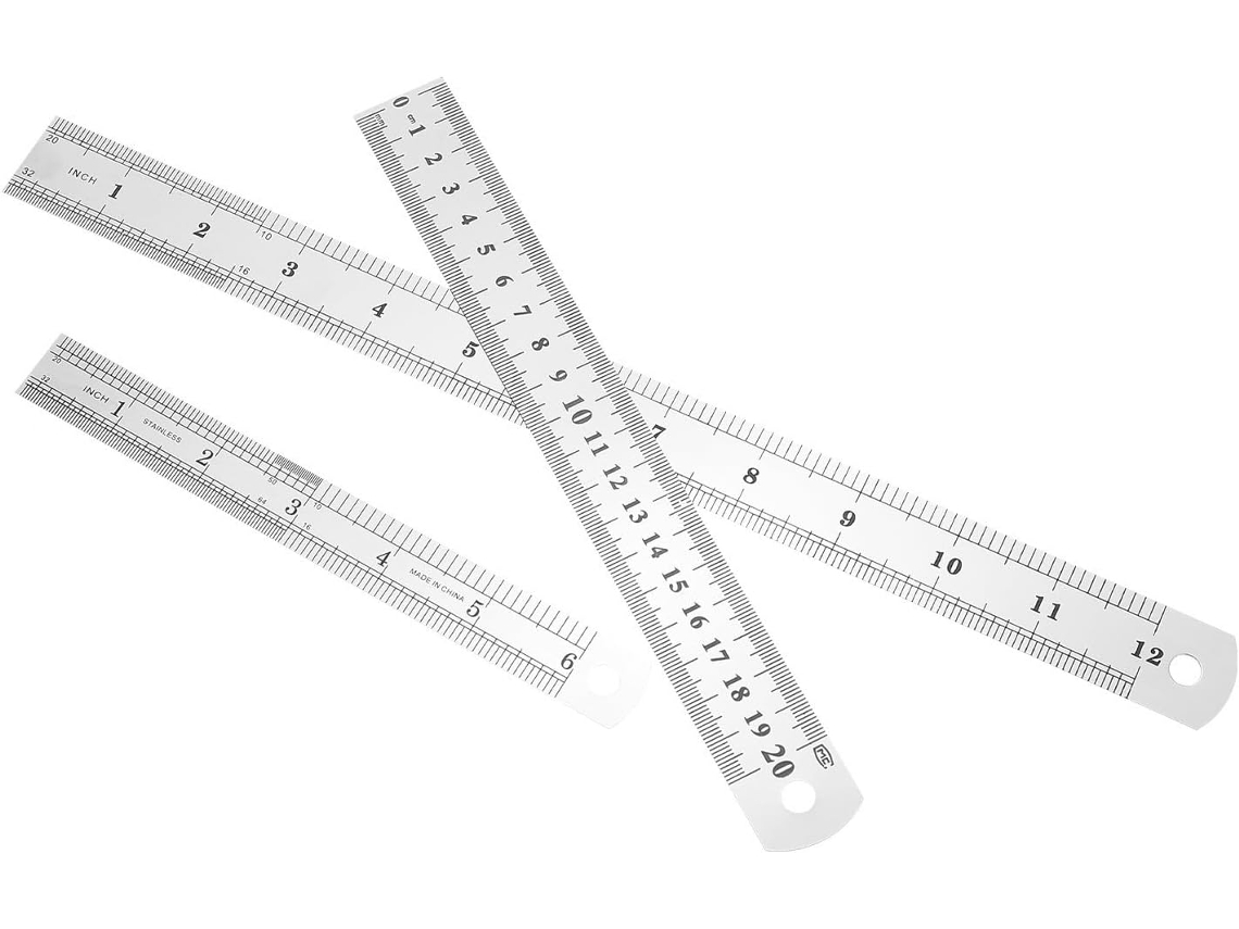 Conjunto De 3 Réguas Portáteis Para Carpintaria E Design, Em Aço