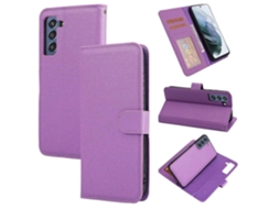 Capa De Couro Destacável Com Textura Cruzada Para Samsung Galaxy S21 Fe 5g