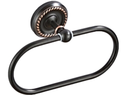 Porta-toalhas De Parede Oval Preto Em Cobre, Com Design Compacto E