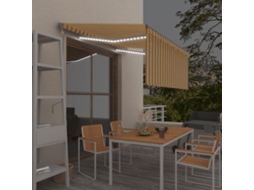 Vidaxl Toldo Autom. C/ Estore/led/sensor Vento 3,5x2,5m Amarelo/branco