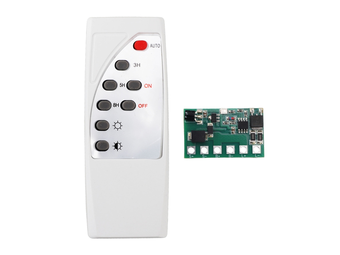 Placa De Controle De Luz Solar Com Brilho Ajustável E Controle Remoto 3.2v 3.7v 12.8v