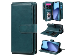 Capa De Couro Multifuncional Para Iphone 17 Air Com 10 Compartimentos Para Cartões.