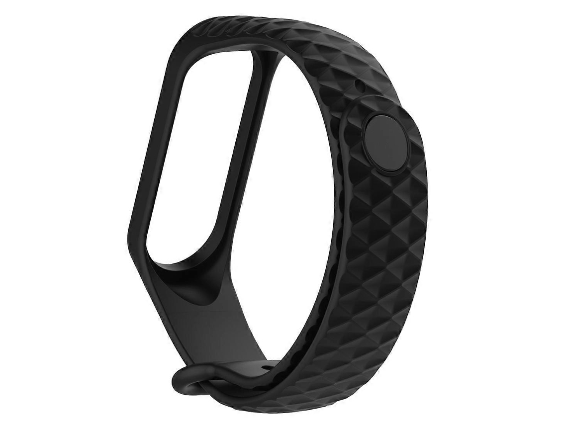 Pulseira De Silicone Com Textura De Diamante Para Xiaomi 3/4, Comprimento Da Pulseira: 23 Cm (branca)