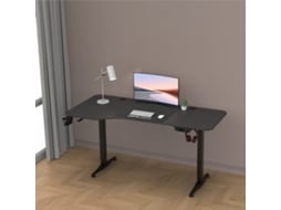 Secretária [PRO.TEC] Oxnard Retangular Preta (Altura Regulável 73 - 73 - 118 x 160 x 75 cm)