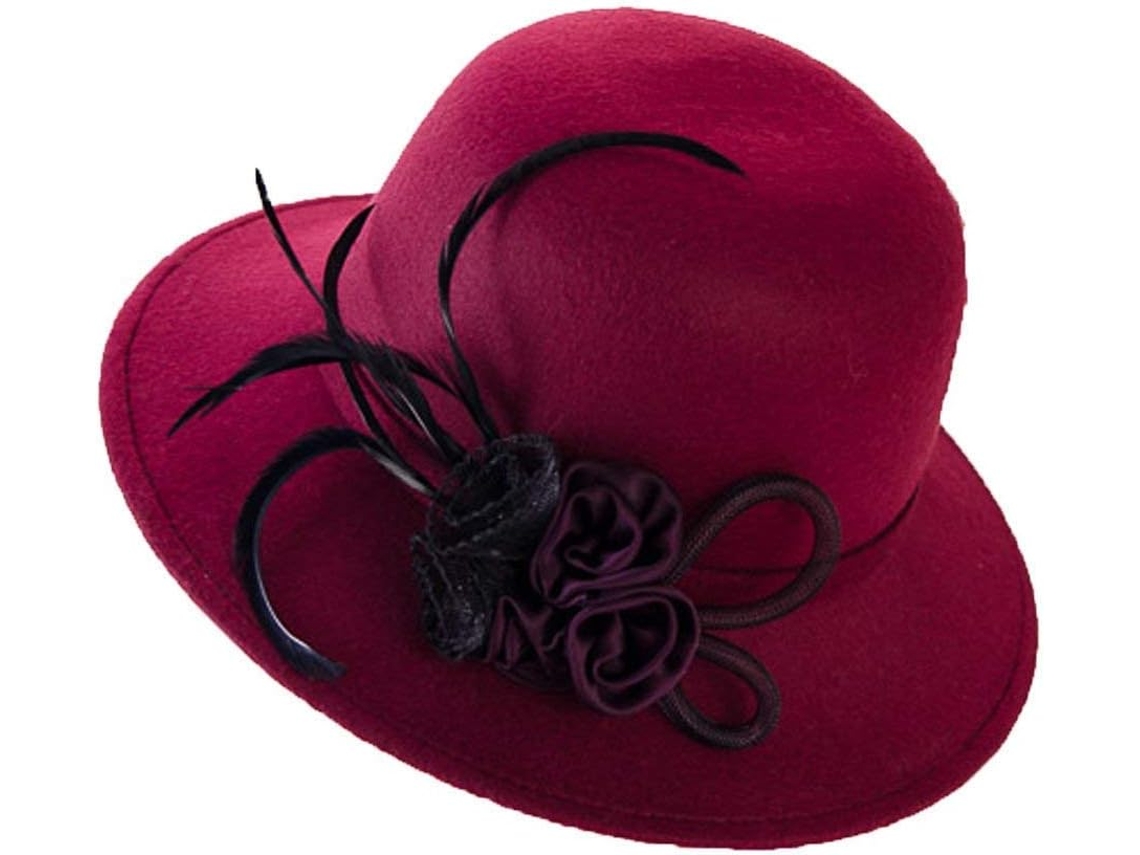 Chapéu Cloche Huixin Feminino Fedora Florido Festa Outono | S/MARCA
