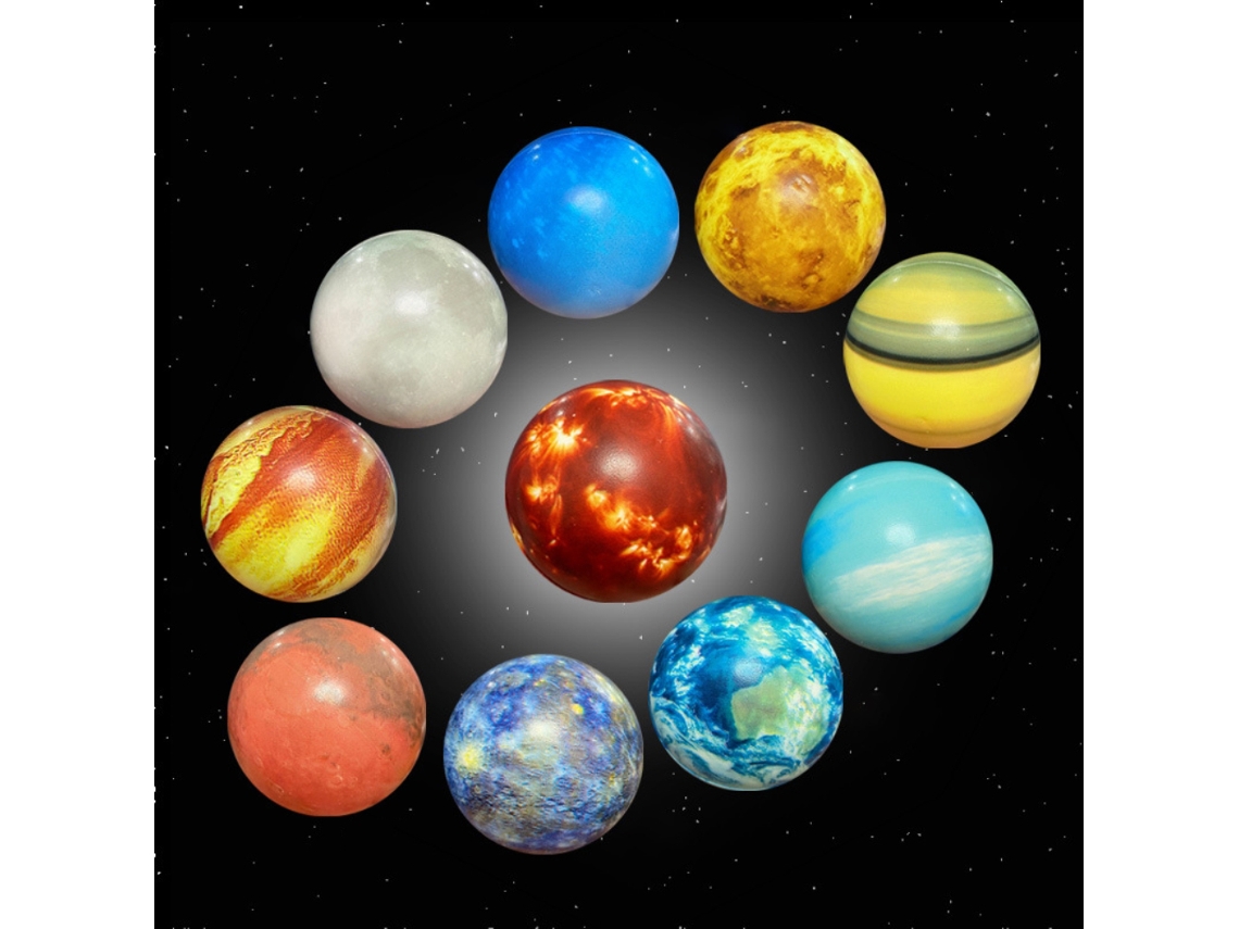 Mali bola de Esponja Saltitante com 8 Planetas Brinquedo Educativo para Crianças 63mm