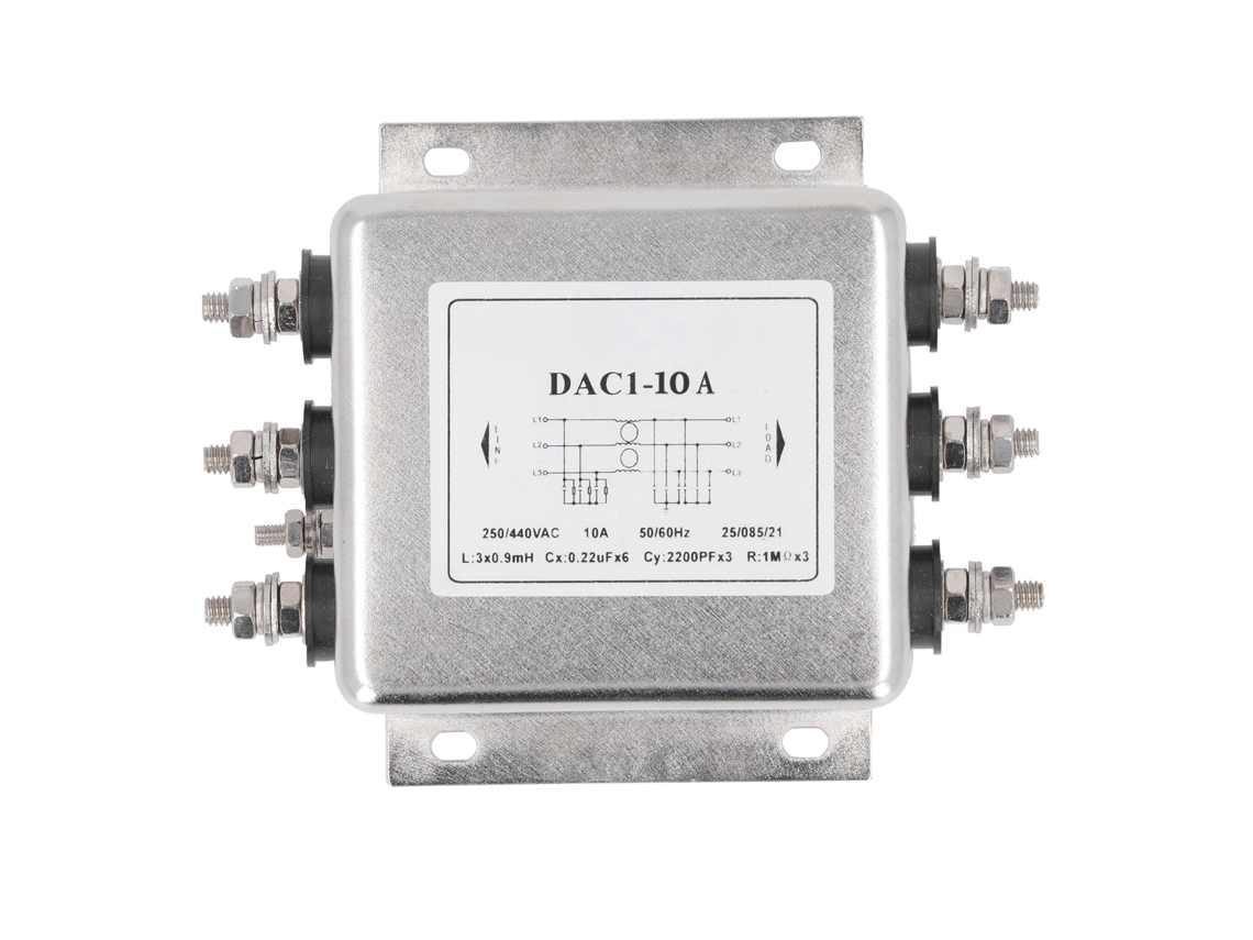 Filtro EMI de 3 fases HKJ para fonte AC 250V a 440V