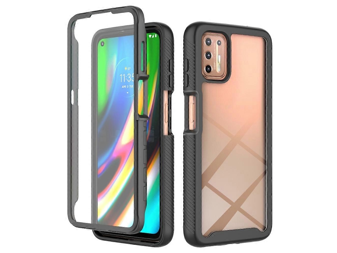 Capa Para Motorola Moto G9 Plus (2021) Série Céu Estrelado, Cor Sólida, Resistente A Impactos, Em Pc + Tpu Com Película Pet (roxo Claro)