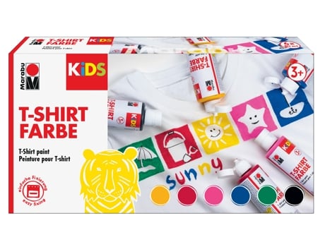 Tinta Têxtil MARABU Kids Tinta para Camiseta Conjunto de 6 6 X 80 Ml