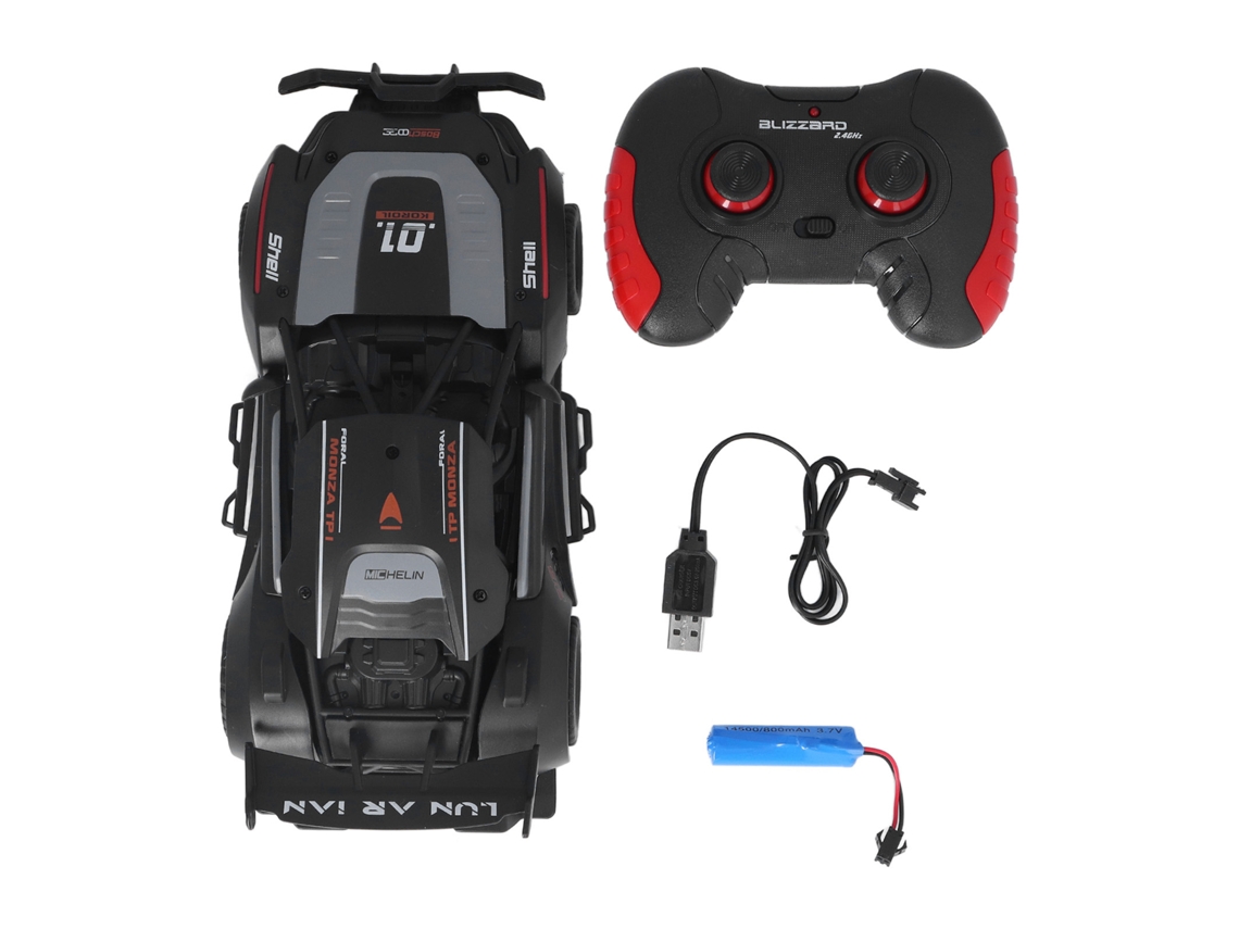 Mali carro de Corrida Rc Derrapagem 2.4ghz com 2 Portas Abertas Controle Remoto para Meninos Preto