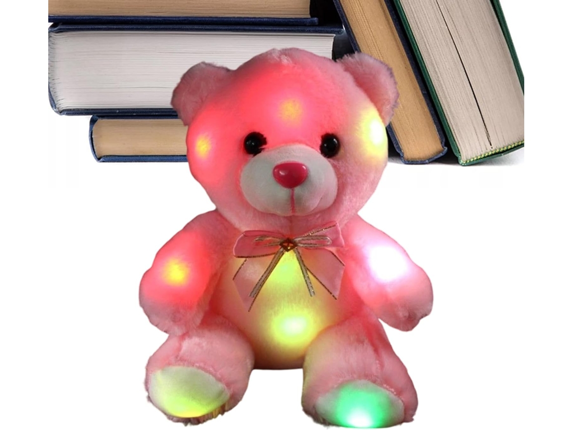 Pelúcia Urso Rosa Com Luzes Led