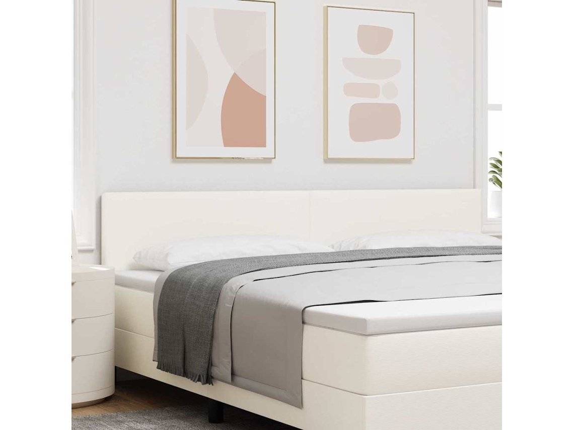 Vidaxl Cabeceira Creme 200 Cm Tecido De Veludo Cotele