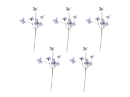 Ramos artificiais com borboletas azuis para decoração de jardim e janela, 70cm, pacote de 5 peças LAXISCREED