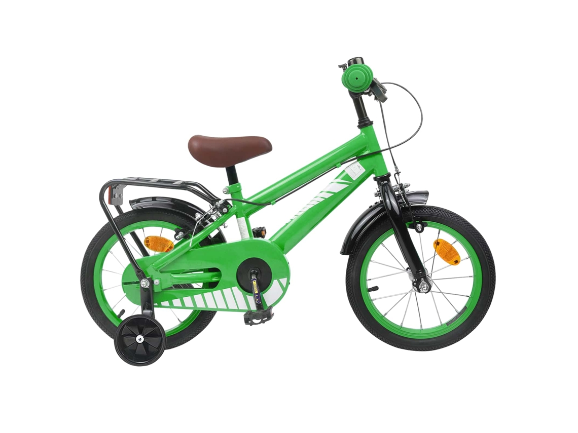 Vidaxl Bicicleta Infantil 14 Polegadas Para 3 A 5 Anos Verde