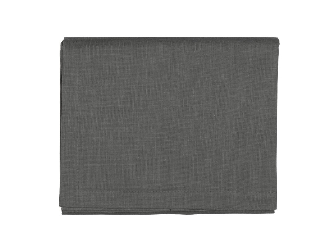 Tovaglia Da 6 Fazzini Canvas Di Puro Cotone Fiammato Con Alta Balza Applicata A Mano Tinto Indanthrene Piombo (145x180)