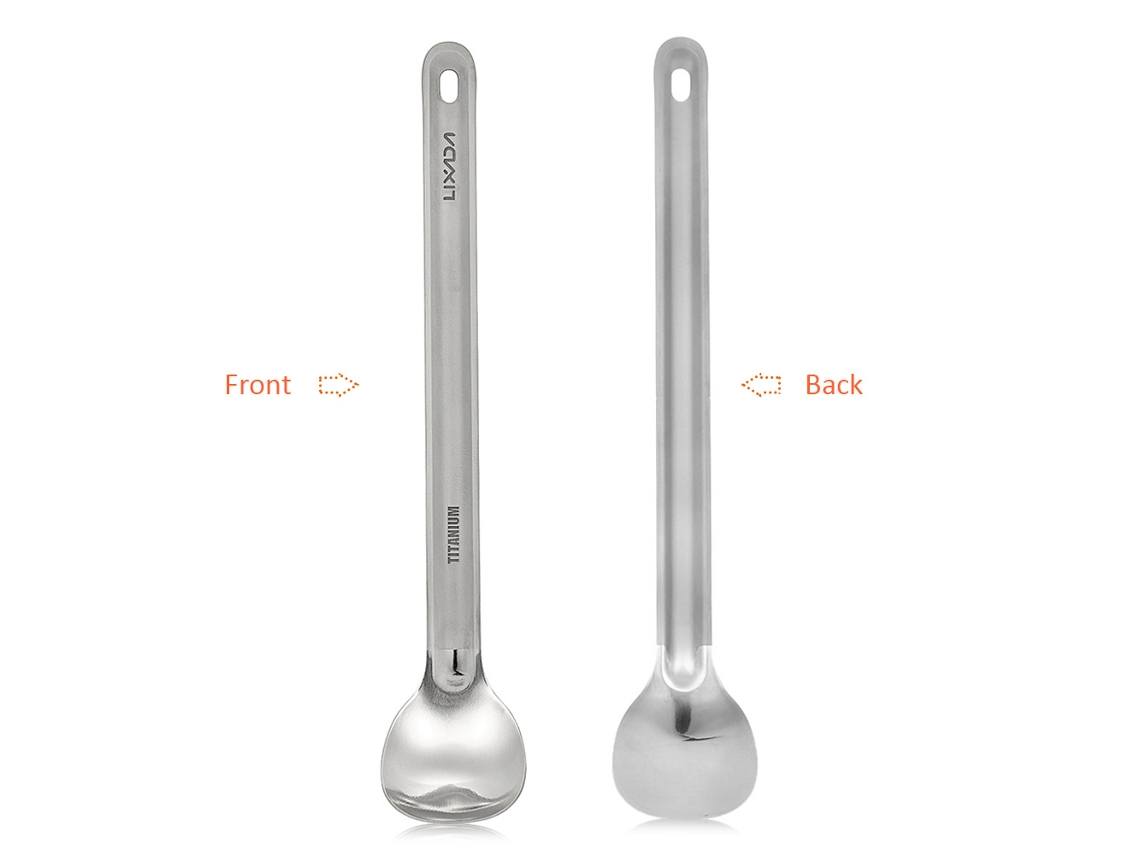 Conjunto De Talheres De Titânio Leve Garfo-colher E Colher Com Cabo Longo Para Camping E Piquenique Portátil