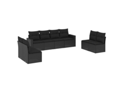 Garden Sofa Set, Garden Sofa Sets Vidaxl Preto Rattan / Vime (n/a)