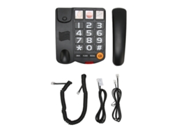 Aetheria telefone Fixo com Botões Grandes Discagem de um Toque para Idosos com Alto Volume Preto