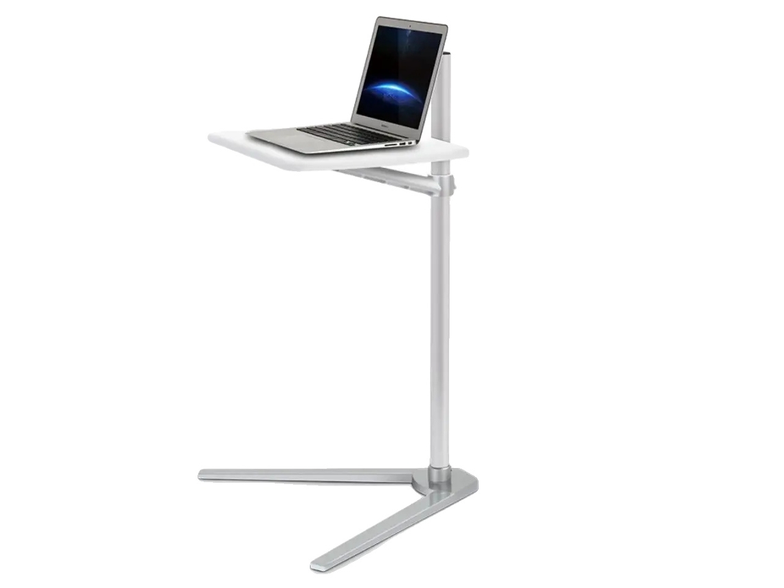 Suporte De Chão Para Laptop, Altura Ajustável De 610 A 900 Mm, Bandeja Espaçosa De 535 X 360 Mm, Prateado. Aquaforge