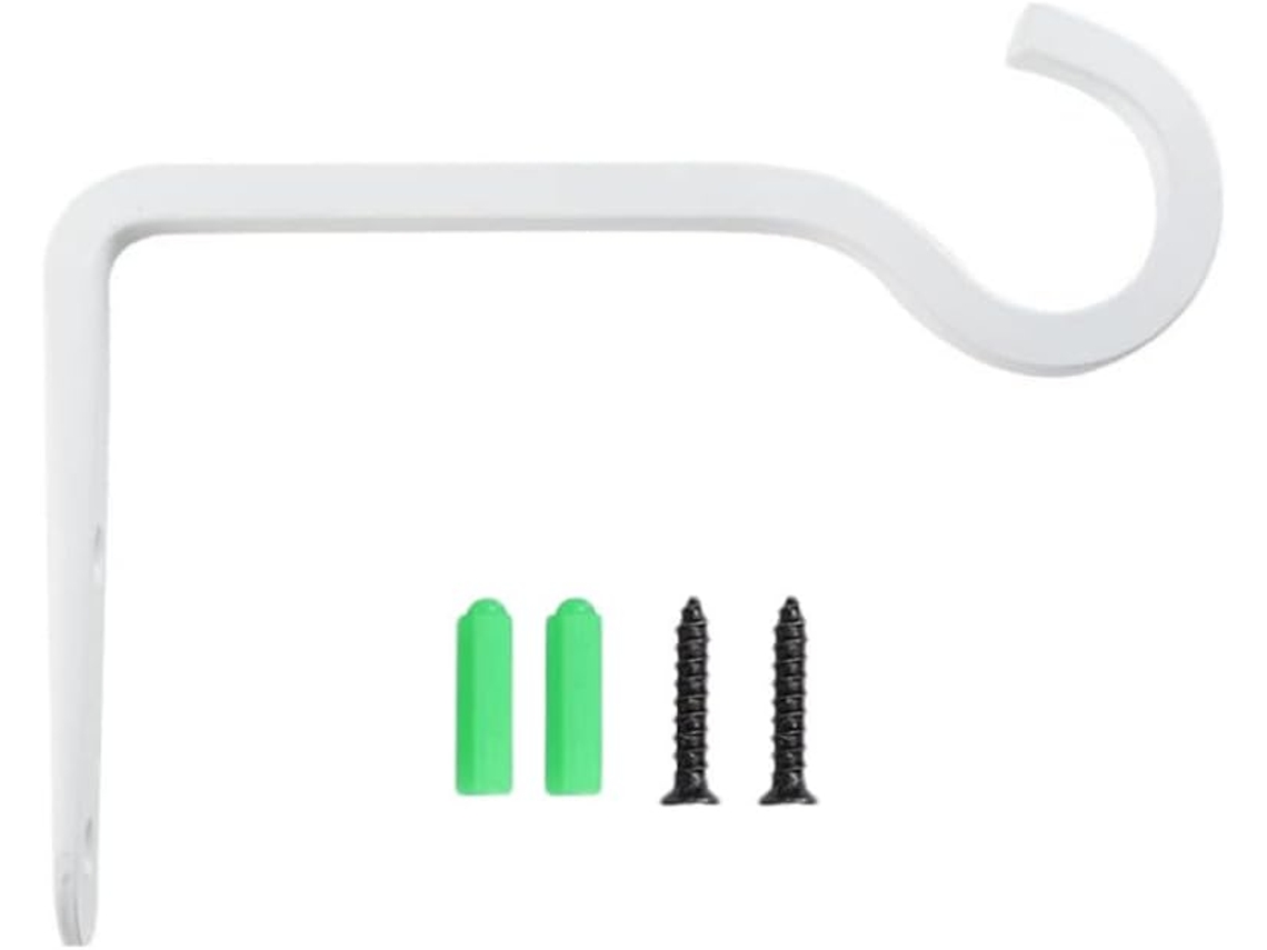 Gancho De Parede De Metal Branco De 15 Cm (6 Polegadas) Com Parafuso