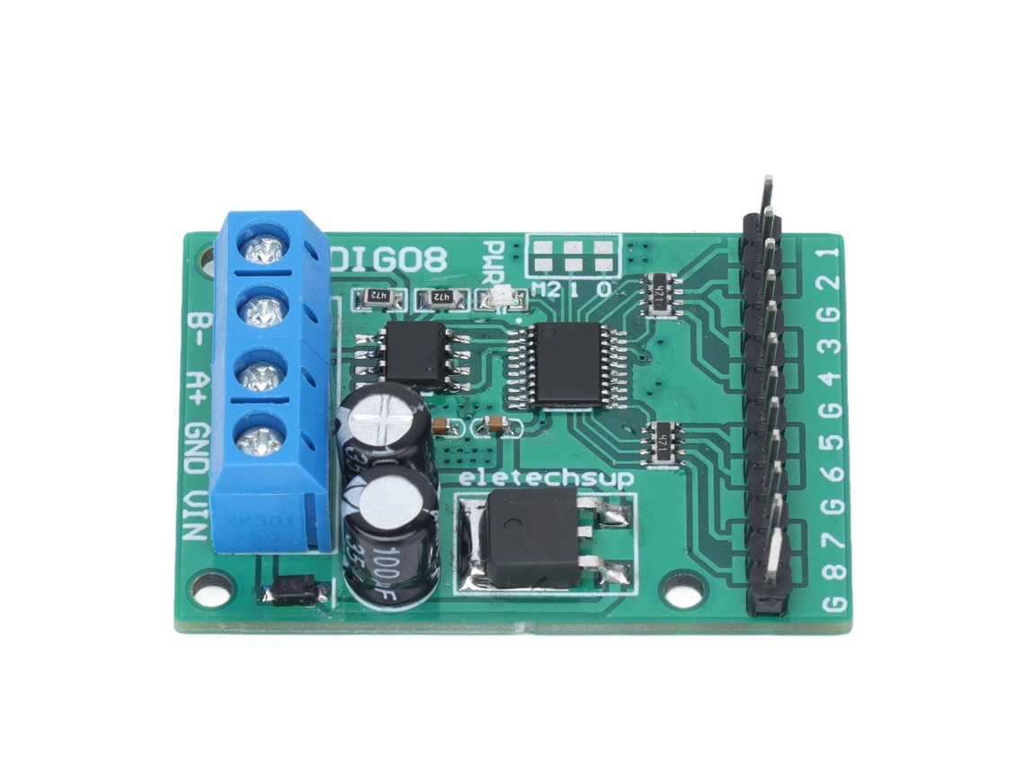 Módulo de controle de entrada/saída de 8 canais 9600bps RS485 TTL placa controladora N4DIG08CON S/MARCA