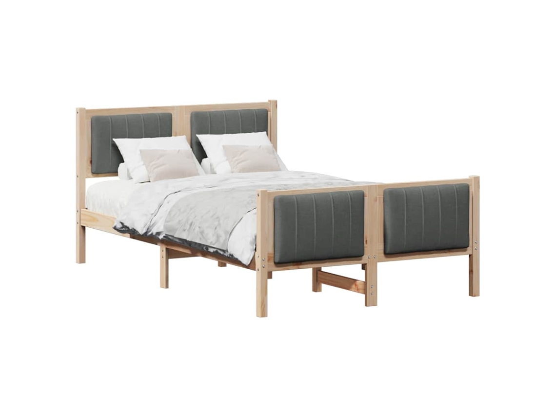Estrutura da Cama Castanho e Cinzento Escuro 120x200 cm MAISON EXCLUSIVE