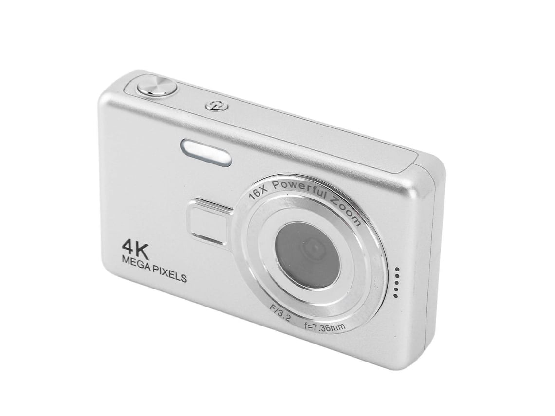 Máquina Fotográfica Digital 12mp 1080p Com Ecrã Tft De 2,4 Polegadas E Zoom 16x Prateada