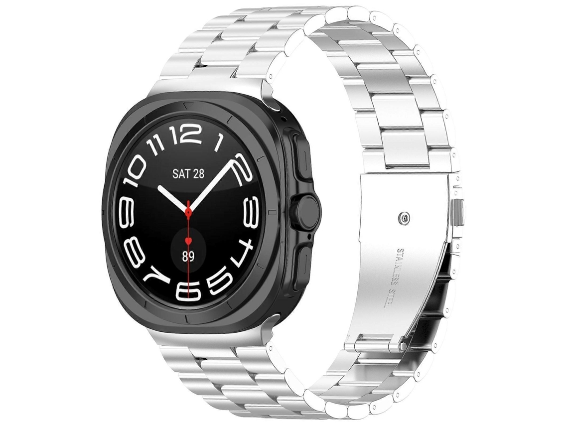 Pulseira De Metal Inoxidável Com Três Contas Para Samsung Galaxy Watch Ultra 47mm