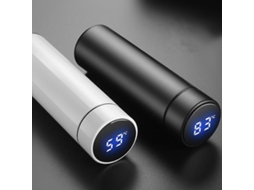 Garrafa Térmica A Vácuo De 500ml Com Visor De Temperatura Lcd, Em Aço Inoxidável Com Isolamento De Parede Dupla.