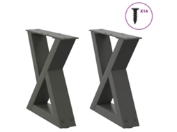Vidaxl Pés Para Mesa De Centro 2 Peças Antracite 40x(30-31,3) Cm Aço