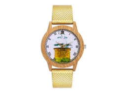 Pulsera De Reloj Liso Moda Coreana Para Hombres Y Mujeres Net T176-f(oro)