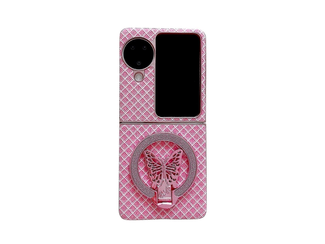 Capa De Celular Pc Com Suporte E Diamante Brilhante