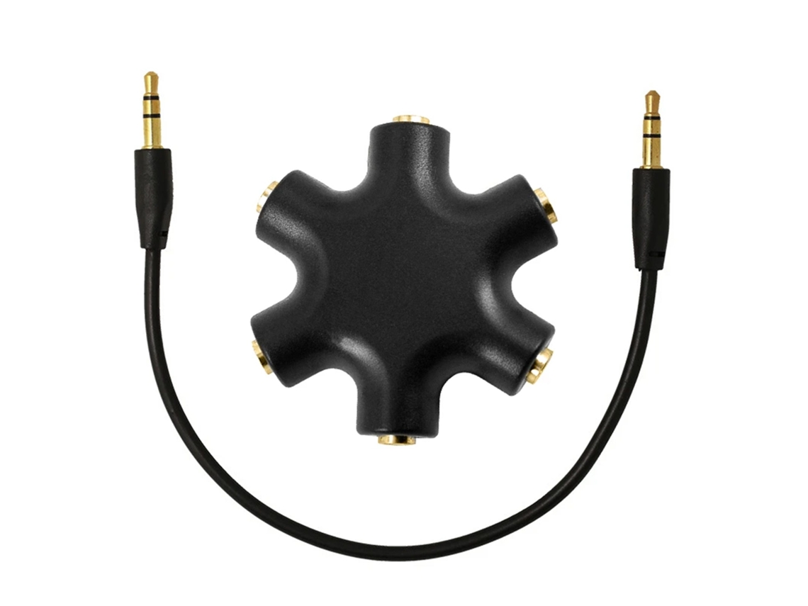Adaptador Zruxe Para Auscultadores Splitter 5x Jack 3,5mm Ficha Para 1x Jack 3,5mm (compativel Com Padforce)